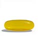 A yellow capsule shaped pill